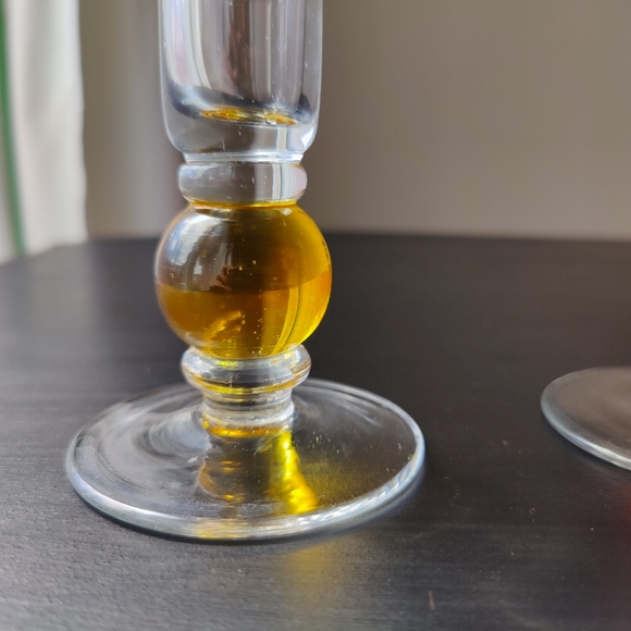 2 art glass candle 🕯️ stick holders | orange 🧡 and yellow 💛 - Picture 13 of 13